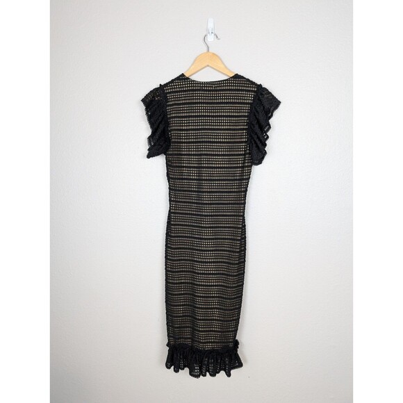 Max Studio Black Bodycon Flutter Sleeve Dress Size M - Picture 4 of 10